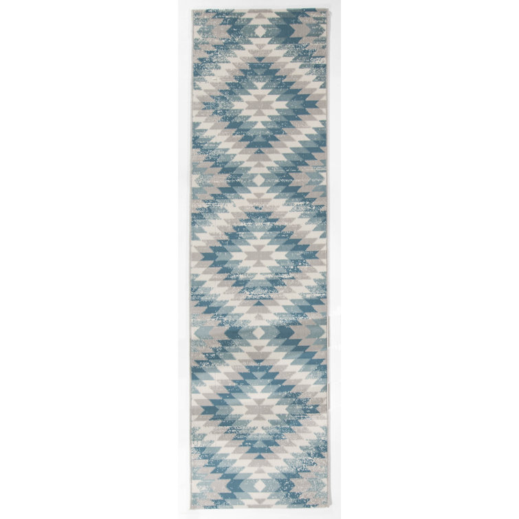 Union Rustic Gebhard Southwestern Indoor / Outdoor Area Rug in Teal